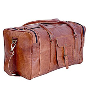 Vintage Leather Weekend Travel Bag