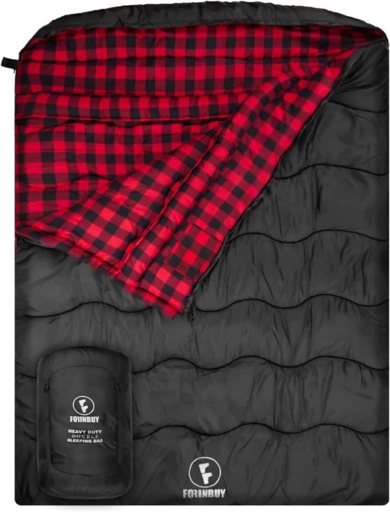 Forinbuy Winter Cotton Flannel Double Sleeping Bag